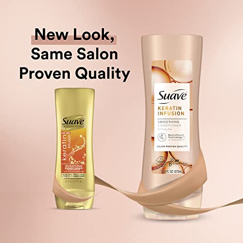 Suave Keratin Shampoo and Conditioner, Keratin Infusion Smoothing System, Suave Shampoo and Conditioner Set - 12.6 Oz Ea (2 Piece Bundle)