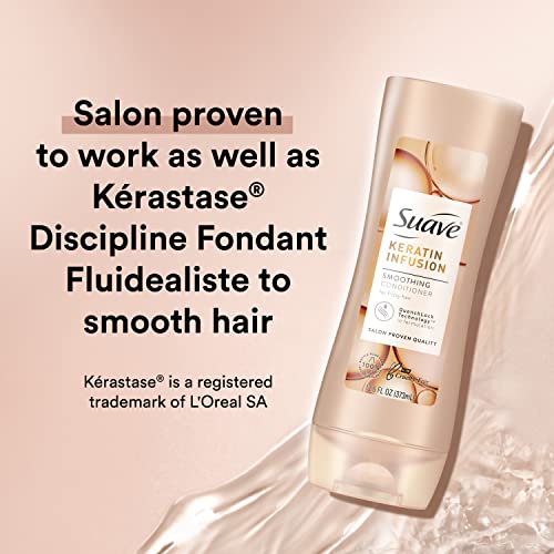 Suave Keratin Shampoo and Conditioner, Keratin Infusion Smoothing System, Suave Shampoo and Conditioner Set - 12.6 Oz Ea (2 Piece Bundle)