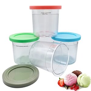 creami pints containers for ninja creami ice cream maker - 4 pack, 16oz creami cups truly compatible with nc300 nc301 nc299amz cn305a series ice cream maker, bpa-free,leak proof & dishwasher safe
