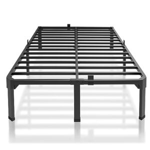 Superay 14 Inch Metal Twin Bed Frame with Mattress Slide Stopper - Single Black Basic Anti Squeak Steel Slats Platform, Easy Assembly Heavy Duty Noise Free Bedframes, No Box Spring Needed