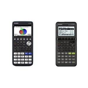 casio prizm fx-cg50 color graphing calculator,black & white,7.21" wx10.32 lx2.05 h & fx-9750giii, standard graphing calculator, python and natural text book display, black