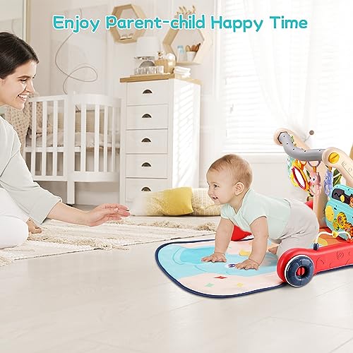 Baby Gym Play Mat Baby Walker, Pakoo Tummy Time Mat Piano Baby Playmat, Musical Activity Center Mat Play Mats as Birthday Christmas Gift for Babies and Toddlers