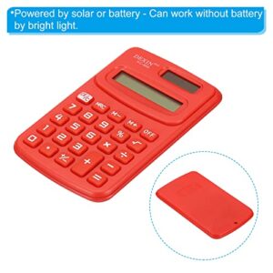 PATIKIL Pocket Size Mini Calculator, 2 Pack 8 Digit LCD Display Battery Power Handheld Calculator Small 4 Function Calculator for Office, Red