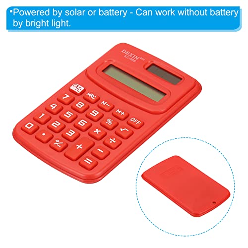 PATIKIL Pocket Size Mini Calculator, 2 Pack 8 Digit LCD Display Battery Power Handheld Calculator Small 4 Function Calculator for Office, Red