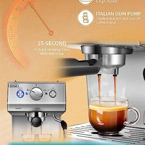 Espresso Machine, Stainless Steel Espresso Machine with Milk Frother for Latte, Cappuccino, Machiato,for Home Espresso Maker, 1.8L Water Tank, Semi Automatic Espresso Machines 20 Bar