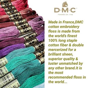 DMC Embroidery Floss, Anniversary Collection Pack. 36 Colors Cotton Embroidery Thread Bundle with Hand Embroidery Needle Size 18. Premium Cross Stitch String Set. Yarn Kit, DMC Mouline Threads.