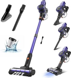 vaclife 25kpa cordless stick vacuum cleaner - cordless vacuum cleaner w/strong suction, household vacuum cleaner for carpet and floor, 6-in-1 wireless vacuum w/led headlights, purple (vl732)