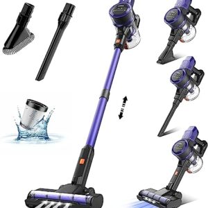 VacLife 25Kpa Cordless Stick Vacuum Cleaner - Cordless Vacuum Cleaner w/Strong Suction, Household Vacuum Cleaner for Carpet and Floor, 6-in-1 Wireless Vacuum w/LED Headlights, Purple (VL732)