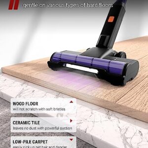 VacLife 25Kpa Cordless Stick Vacuum Cleaner - Cordless Vacuum Cleaner w/Strong Suction, Household Vacuum Cleaner for Carpet and Floor, 6-in-1 Wireless Vacuum w/LED Headlights, Purple (VL732)