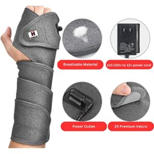 Arm Heated Wrap Sleeve - Joint Pain Heating Pad for Arms, Wrist, Leg, Knee, Ankle & Elbow - (Adjustable Strong 3 Heat Settings - Non Vibration) Heated Compression Arm Warmer Brace - 45 x 3.5-inches