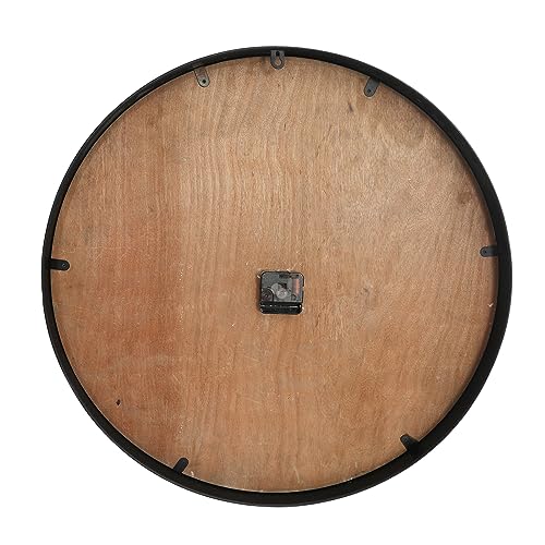 RiteSune 24 Inch Wood Wall Clock, Modern Large Numerals Battery Operated Quartz Movement, Black Metal Frame Decor Clock for Living Room Office Kitchen Bedroom, Entryway, Home, Office