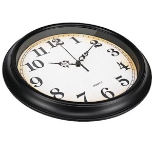 Yoiolclc Wall Clock Silent Non-Ticking Retro Wall Clocks Classic Battery Operated for Kitchen, Bedroom, Classroom Decor (12 Inch, Black)