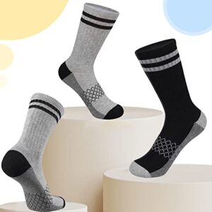 Comfoex 10 Pairs Boys Crew Socks 4-6 6-8 8-10 Years Old Athletic Socks Calf Long Socks For Kids Half Cushioned Cotton Socks