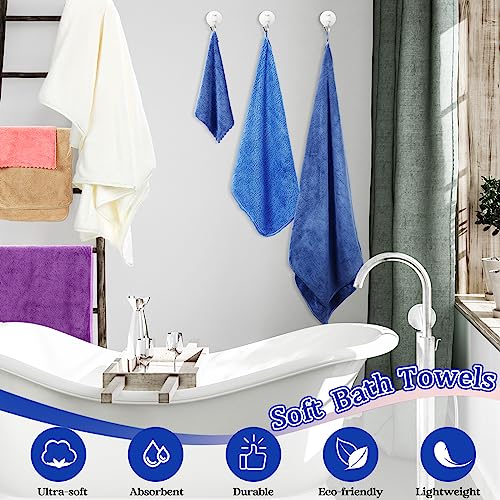 Newwiee 30 Pack Microfiber Bath Towels Bulk Bathroom Towel Sets Bath Towels Hand Towels Washcloths Set Coral Velvet Highly Absorbent Bathroom Towel for Bath Fitness Sports Yoga Travel