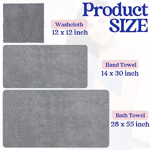 Newwiee 30 Pack Microfiber Bath Towels Bulk Bathroom Towel Sets Bath Towels Hand Towels Washcloths Set Coral Velvet Highly Absorbent Bathroom Towel for Bath Fitness Sports Yoga Travel