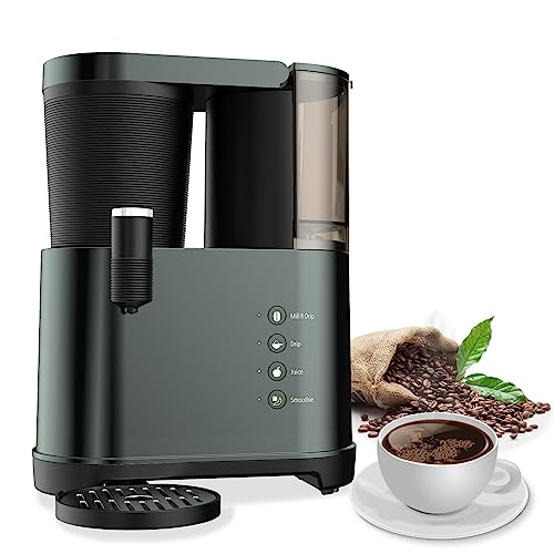 CXBER Coffee Machine, Hot & Cold Brew Espresso Coffee Maker, Juice Extractor, 2 Brew Modes, Smart Anti-Drip System, Permanent Filter (Green)