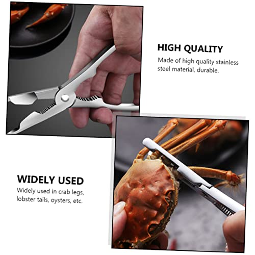 Cabilock 1 Set Crab Eating Tool Household Tools Metal Forks Stainless Steel Set Seafood Crab Utensils Seafood Sheller Seafood Eating Tools Crab Picks Crab Leg Crackers Gadgets Shelled