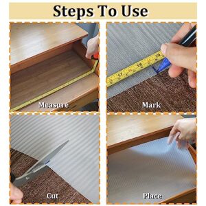 Shelf Liner, wohomuke 24 inch x 20 ft Shelf Liners for Kitchen cabinets nonstick Shelf Lining Drawer Mats EVA Protector for Cupboard (Clear Stripe,24 inch x 20 ft)