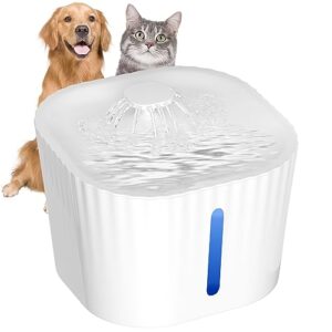 Cat Water Fountain, 101 fl oz/3L Automatic Pet Water Fountain with LED Light, Ultra-Quiet Dog Water Fountain, Activated Carbon Filter Pet Water Fountain for Cats, Dogs, Multi-Pet