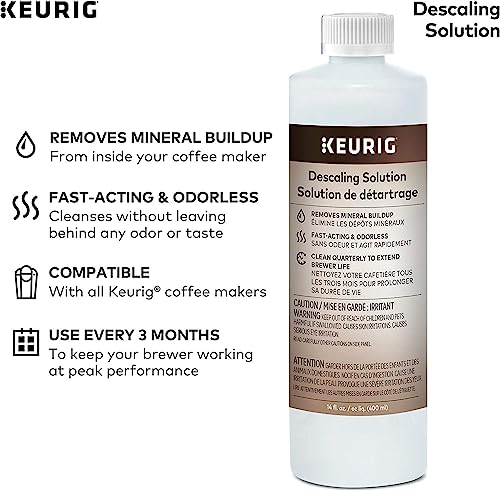 Descaling Solution for Keurig Coffee Machines with Free Direct Coffee Tea Est 2019 Sticker