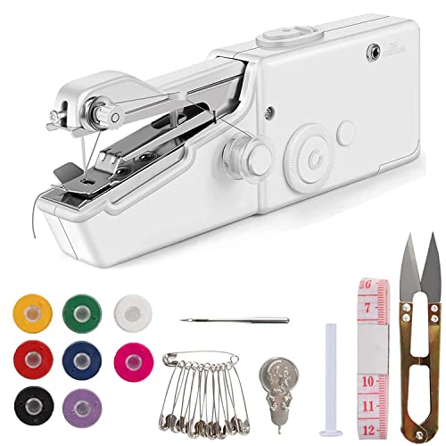 Handheld Sewing Machine, Mini Portable Sewing Machine, Quick Stitching Sewing Machine Suitable for Clothes, Fabrics, DIY Home Travel