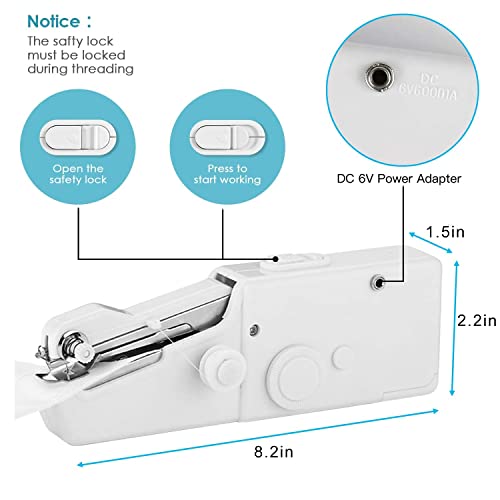 Handheld Sewing Machine, Mini Portable Sewing Machine, Quick Stitching Sewing Machine Suitable for Clothes, Fabrics, DIY Home Travel