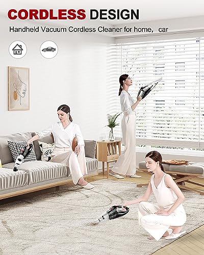 MELOHO Car Vacuum Cleaner High Power, Portable Handheld Vacuum Cordless Rechargeable with Fast Charge Tech, Huge Motor & Large-Capacity Battery, Powerful Wireless Hand Held Vacuum for Pets, Car, Home