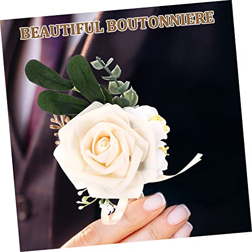 ULDIGI 1 Set Wrist Flower Corsage Groom Boutonniere Wedding Decoration Bridal Set Suit Decorations Flower Wedding Wrist Corsage Roses Corsage Wristlet Band Flower Corsage Wristlet Dress