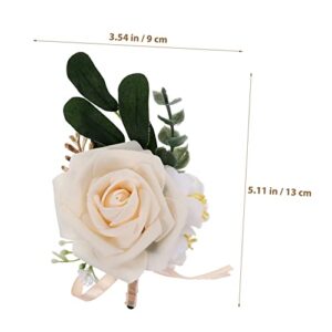 ULDIGI 1 Set Wrist Flower Corsage Groom Boutonniere Wedding Decoration Bridal Set Suit Decorations Flower Wedding Wrist Corsage Roses Corsage Wristlet Band Flower Corsage Wristlet Dress