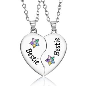 best friend necklaces gift for bestie bff necklace for 2 christmas birthday gifts for best friend sister matching besties necklaces for women girls friendship necklace for 2 best friends