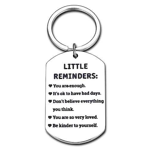 Little Reminders Keychain, Mental Health Gift, You are Enough Keyring, Uplifting Gifts for Women,Inspirational Gift for Daughter Mom, Reminder Gift for Friend, Birthday Graduation Gifts for Him Her