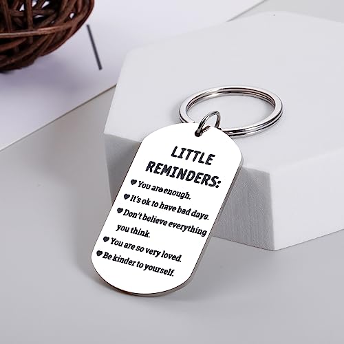 Little Reminders Keychain, Mental Health Gift, You are Enough Keyring, Uplifting Gifts for Women,Inspirational Gift for Daughter Mom, Reminder Gift for Friend, Birthday Graduation Gifts for Him Her
