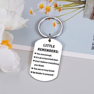 Little Reminders Keychain, Mental Health Gift, You are Enough Keyring, Uplifting Gifts for Women,Inspirational Gift for Daughter Mom, Reminder Gift for Friend, Birthday Graduation Gifts for Him Her