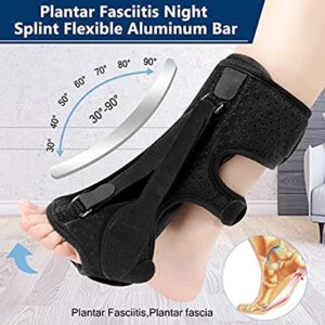 HYFOL Plantar Fasciitiss Brace, Plantar Fasciitiss Night Splint, Achilles Tendonitis Brace with Arch and Ankle Suppor, 3 Adjustable Straps Compression Foot Sleeves for All