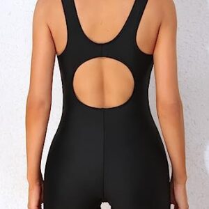 beautyin Boyleg Swimsuit Women Racerback Lap Swimming Suit Workout Pro Swimwear Black