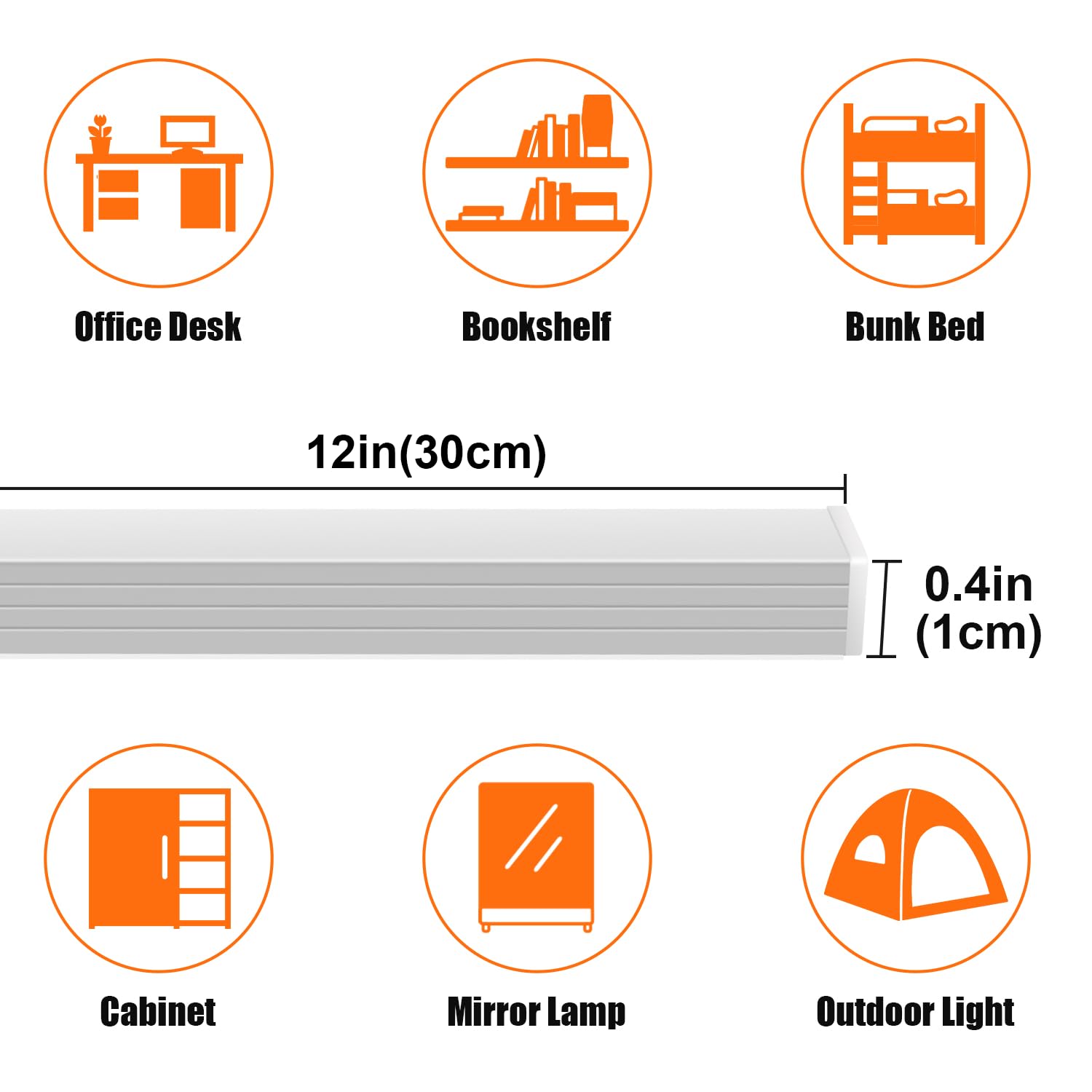 LED Under Cabinet Lighting, Under Cabinet Lights with USB Powered Under Cabinet Lights for Closet Light Bar Under Counter Lighting Work Tables Student Dormitory by Dweptu (Include AC Power Plug)