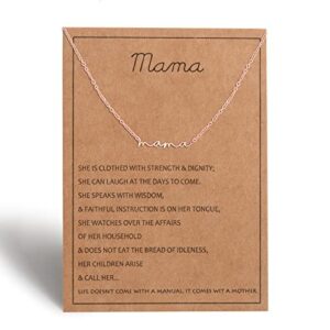 Rose Gold Mama Necklaces for Women - New Mom Gift Cute Mom Jewelry Expecting Mom Gift for Pregnant Friend, Mom to be Gifts