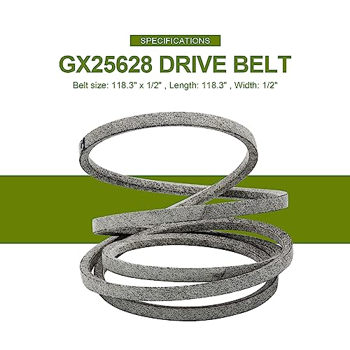 Honoyam GX25628 Lawn Mower Deck Drive Belt 1/2" x 118.3" Replacement for John D-eere Z335E Z335M Z345M Z345R with 42" Deck Husqvarna 574173003 MTD Cub Cadet 754-04033 754-04033A 954-04033 954-04033A