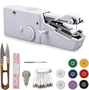 koniee handheld sewing machine, mini portable electric sewing machine for adult, easy to use and fast stitch suitable for clothes,fabrics, diy home travel