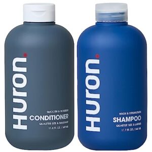 huron men’s shampoo & conditioner set - clean & invigorating scent - hydrating, & nourishing shampoo & conditioner for men - vegan ingredients & cruelty free