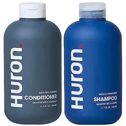 Huron Men’s Shampoo & Conditioner Set - Clean & Invigorating Scent - Hydrating, & Nourishing Shampoo & Conditioner for Men - Vegan Ingredients & Cruelty Free