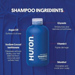 Huron Men’s Shampoo & Conditioner Set - Clean & Invigorating Scent - Hydrating, & Nourishing Shampoo & Conditioner for Men - Vegan Ingredients & Cruelty Free