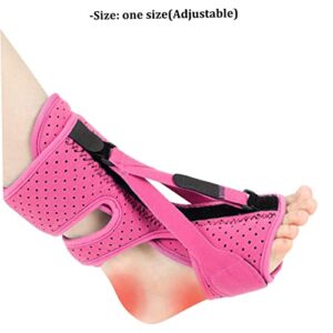 Quflaivy Plantar Fasciitis Night Splint Lightweight Foot Drop Brace Relief Heel Pain Foot Drop Ankle Support for Men Women Pink