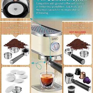 Gevi 20 Bar Professional Espresso Coffee Machine with Milk Frother/Steam Wand for Espresso, Latte and Cappuccino, with 35 Precise Grind Settings Burr Coffee Grinder