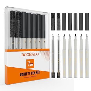 DOOHALO Metallic Grey Black Pens for Cricut Maker 3/Maker/Explore 3/Air 2/Air 1.0/0.8/2.0/2.5 Variety Point Tips Gel Glitter Markers for drawing Writing Compatible with Cricut Machine