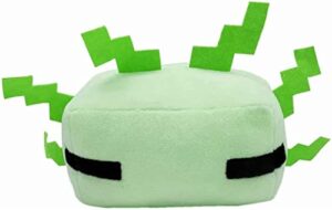 yipeizi axolot plush plush stuffed toy soft throw pillow decor for video game fans, perfect for kids birthday party, halloween, christmas, games, kids student gifts (green)