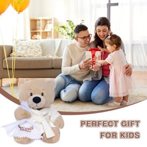 My OLi 9" Teddy Bear Stuffed Animal Plush Toys Soft Bear Dressed in Bathrobe with Soothing Towel “Get Well Soon” Soft Plush Bear Toy Bedtime Gifts for Baby Kids Girls Boys，Beige