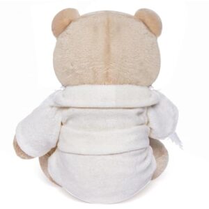 My OLi 9" Teddy Bear Stuffed Animal Plush Toys Soft Bear Dressed in Bathrobe with Soothing Towel “Get Well Soon” Soft Plush Bear Toy Bedtime Gifts for Baby Kids Girls Boys，Beige