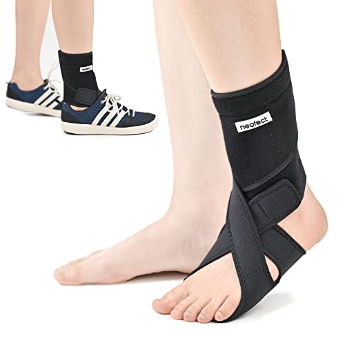 NEOFECT Drop Foot Brace Black Right AFO Foot Drop Brace for Walking (Large size), Drop Foot Brace with Shoes, Stroke Recovery Equipment, Soft Night Splint for Foot Drop, Foot Drop Brace for Sleeping, Adjustable Ankle Brace(25)