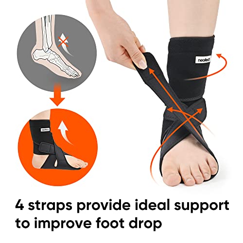 NEOFECT Drop Foot Brace Black Right AFO Foot Drop Brace for Walking (Large size), Drop Foot Brace with Shoes, Stroke Recovery Equipment, Soft Night Splint for Foot Drop, Foot Drop Brace for Sleeping, Adjustable Ankle Brace(25)